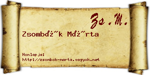 Zsombók Márta névjegykártya