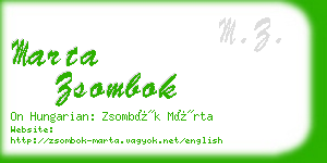 marta zsombok business card